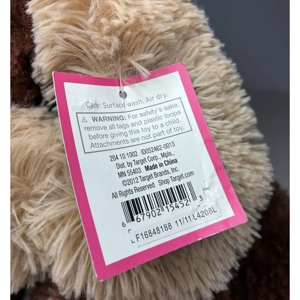 Animal Adventure Brown Dog Plush 18” Shaggy Valentines Bow Circo Target With Tag